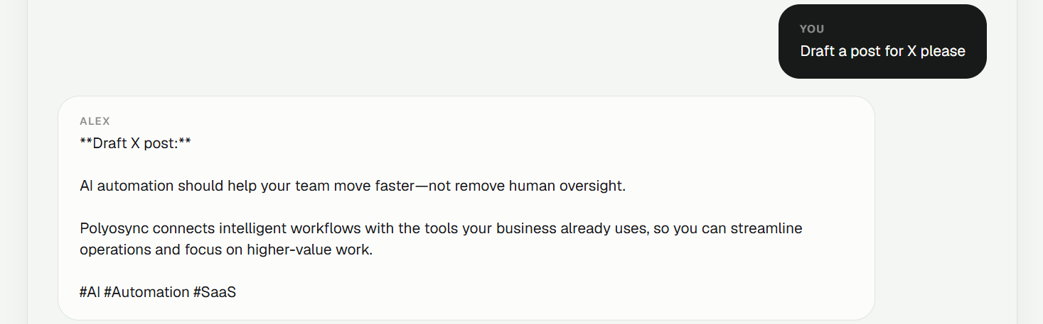 Screenshot: X post response.
